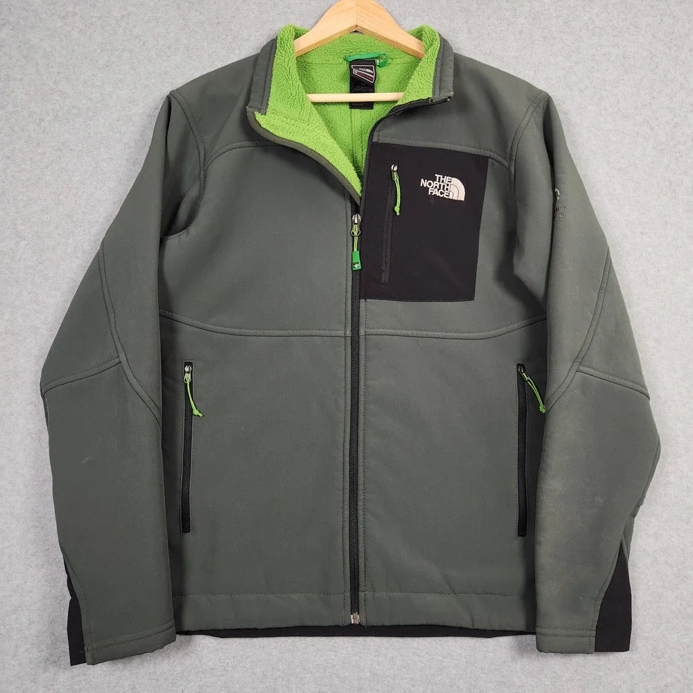 The North Face Softshell Jacket Mens Small Green Apex Risor Summit Series Lined